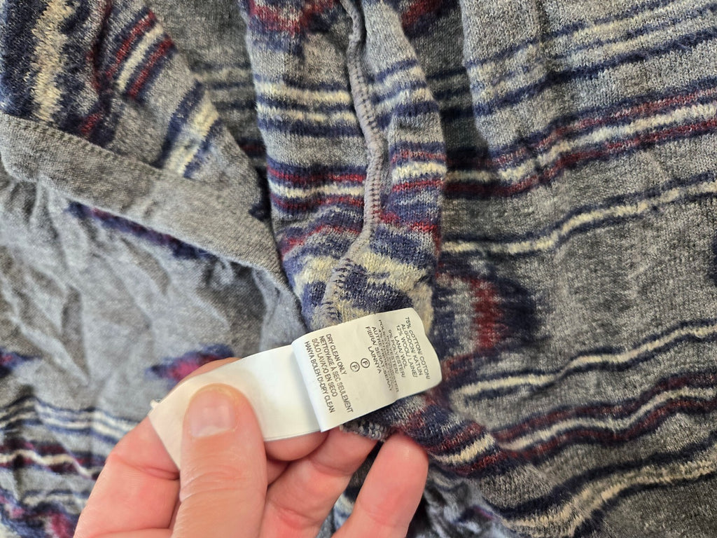 Lucky Brand Gray Tribal Print Wrap Cardigan Sweater