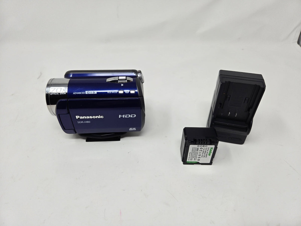 Panasonic SDR-H80 Blue Digital Camcorder | 60GB HDD, 70x Optical Zoom, Tested