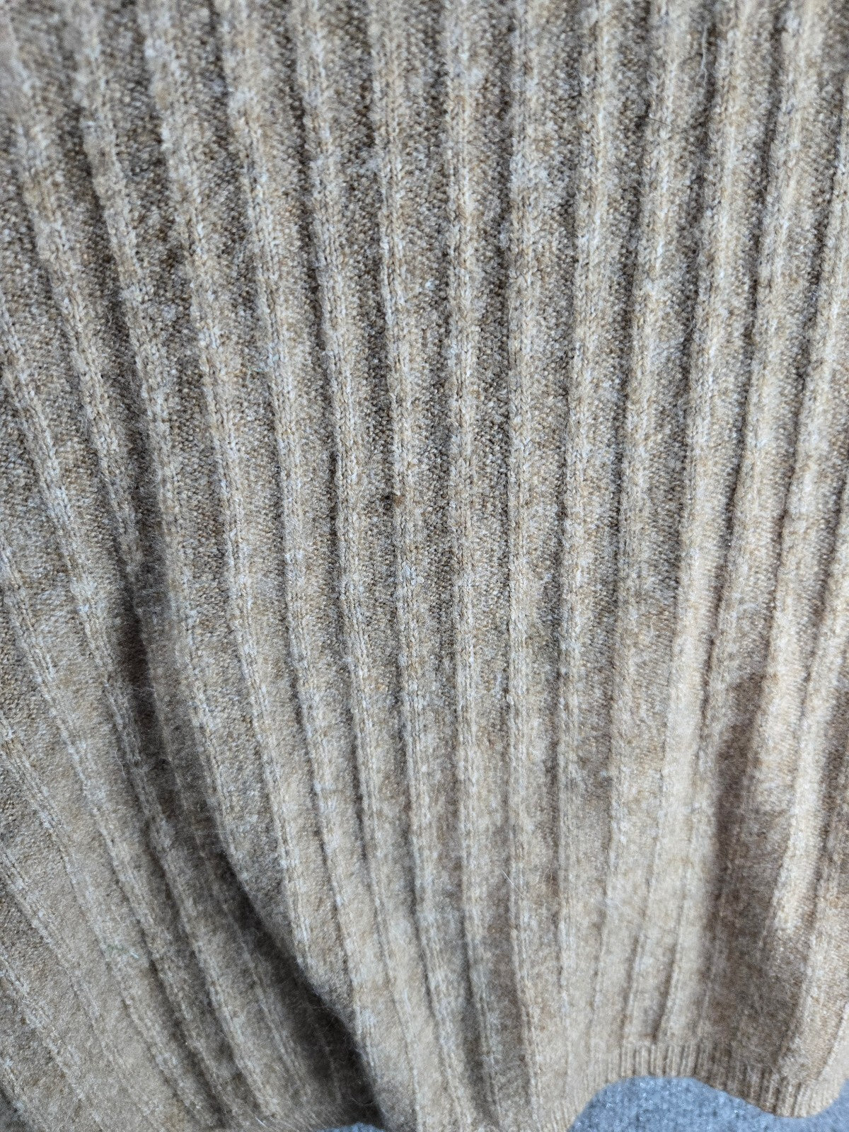 Intimately Free People Around The Clock Ribbed Knit Button Cuff Tunic Sweater Camel XS