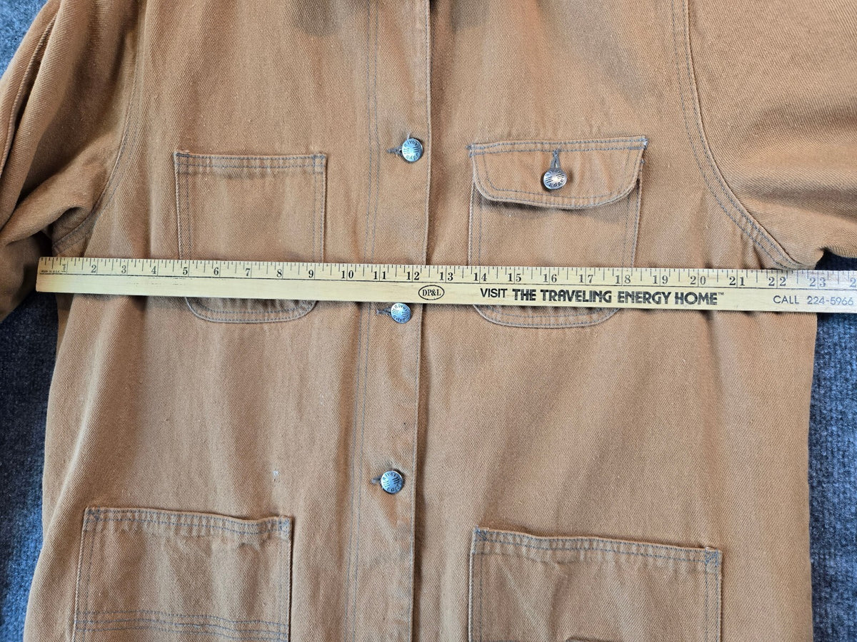 River Edge American Classics Canvas Barn Jacket Flannel Lined Corduroy Collar M