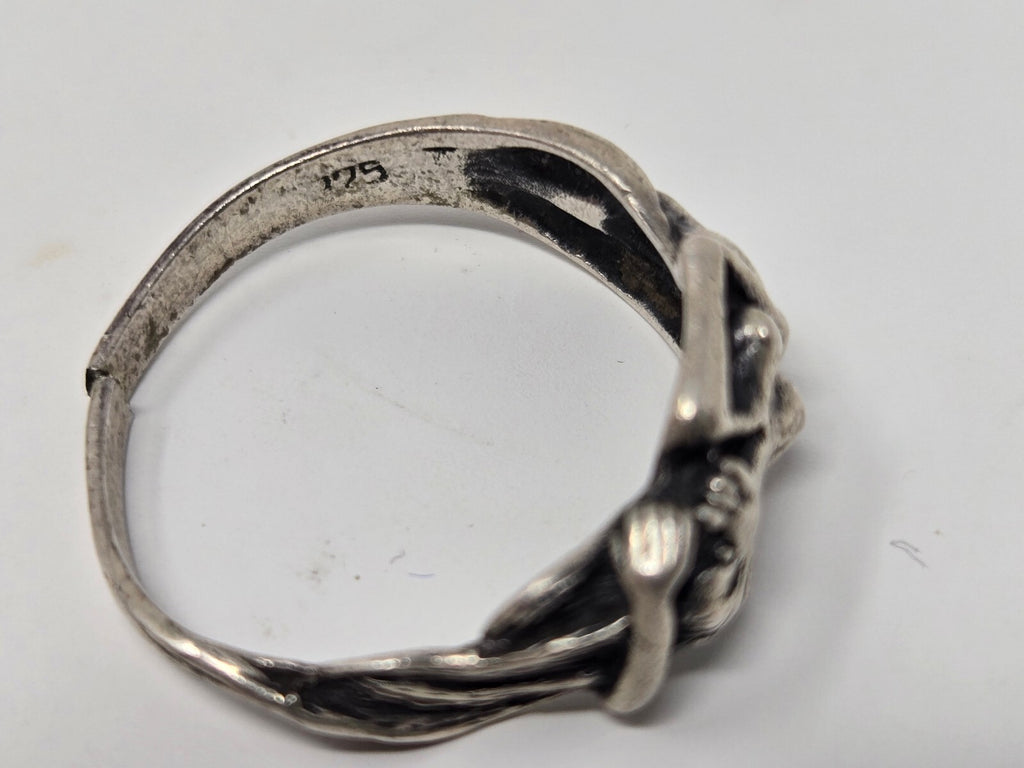 Vintage Stamped .925 Sterling Silver Kama Sutra Erotic Lovers Figural Wrap Ring