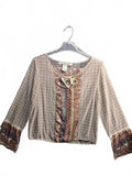 American Rag Cie Women's Boho Paisley Print Blouse Top Size Medium M Long Sleeve
