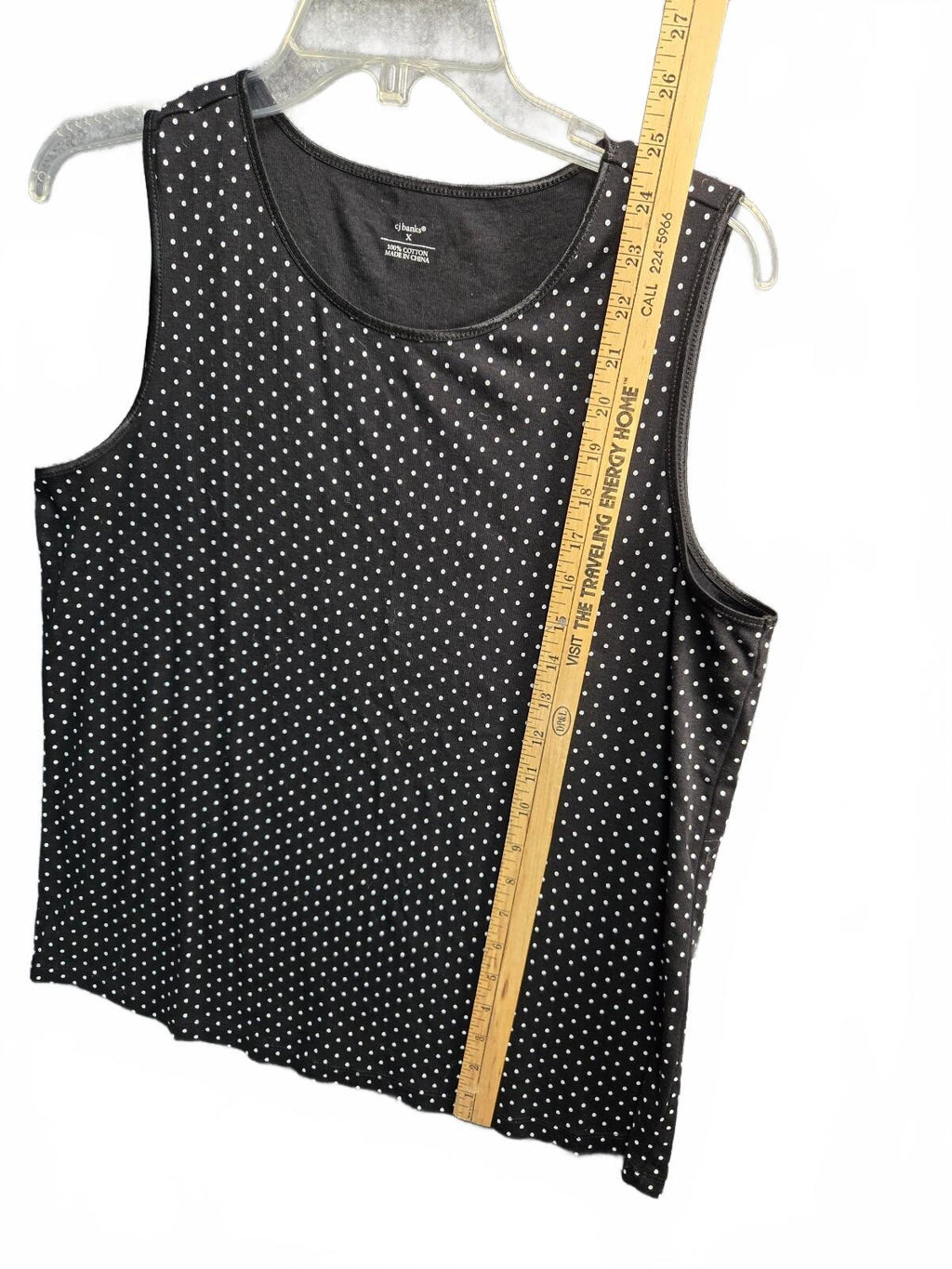 cj banks Black Polka Dot Sleeveless Cotton Top