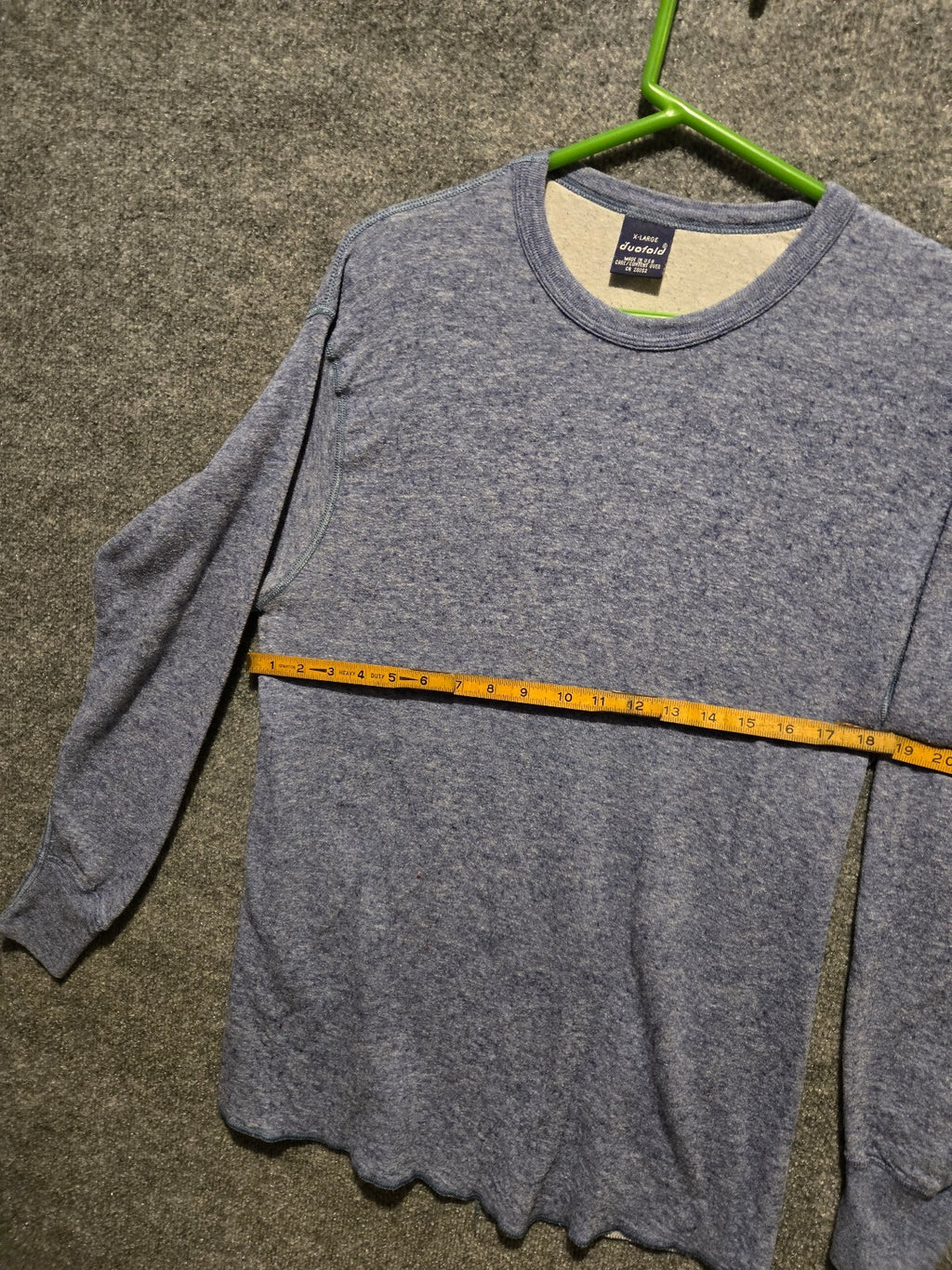 Vintage 90s Duofold Double Layer Thermal Shirt Mens XL Heather Blue Made In USA