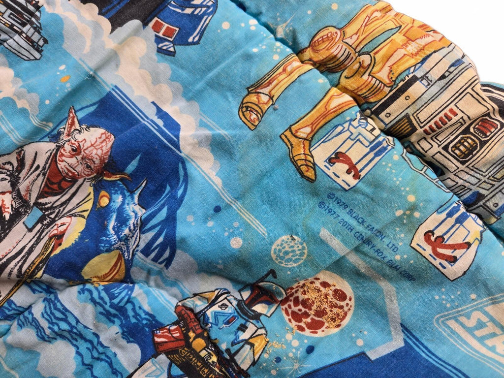 Vintage 1980 Star Wars Empire Strikes Back Sleeping Bag Boba Fett R2-D2 Black