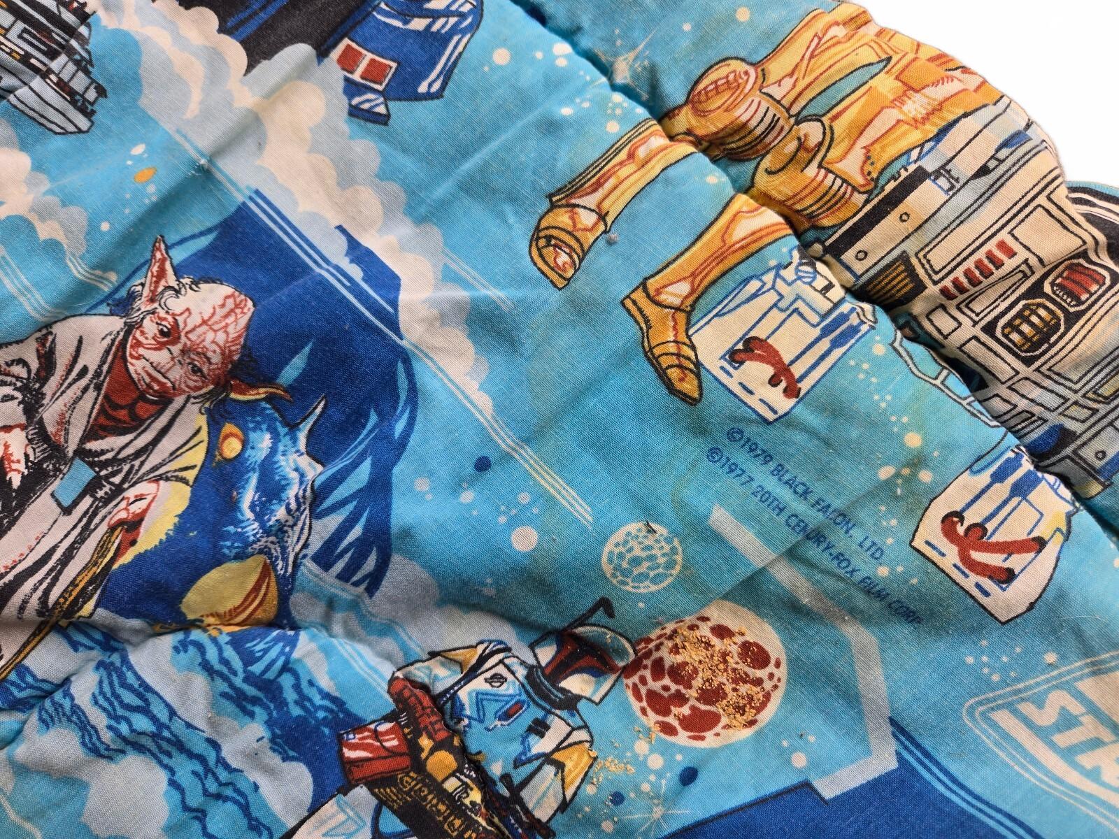 Vintage 1980 Star Wars Empire Strikes Back Sleeping Bag Boba Fett R2-D2 Black