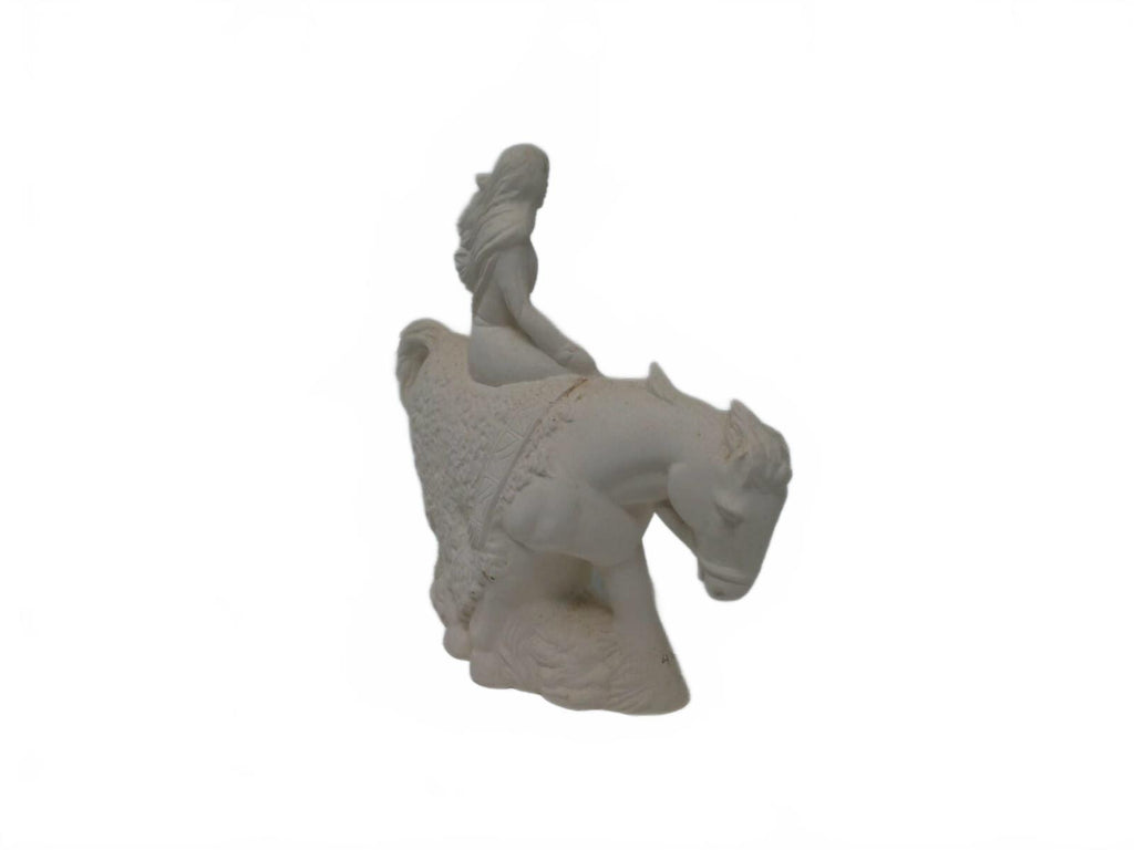 Vintage Hershey Mold 334 Native American Woman on Horse Ceramic Bisque unpainted