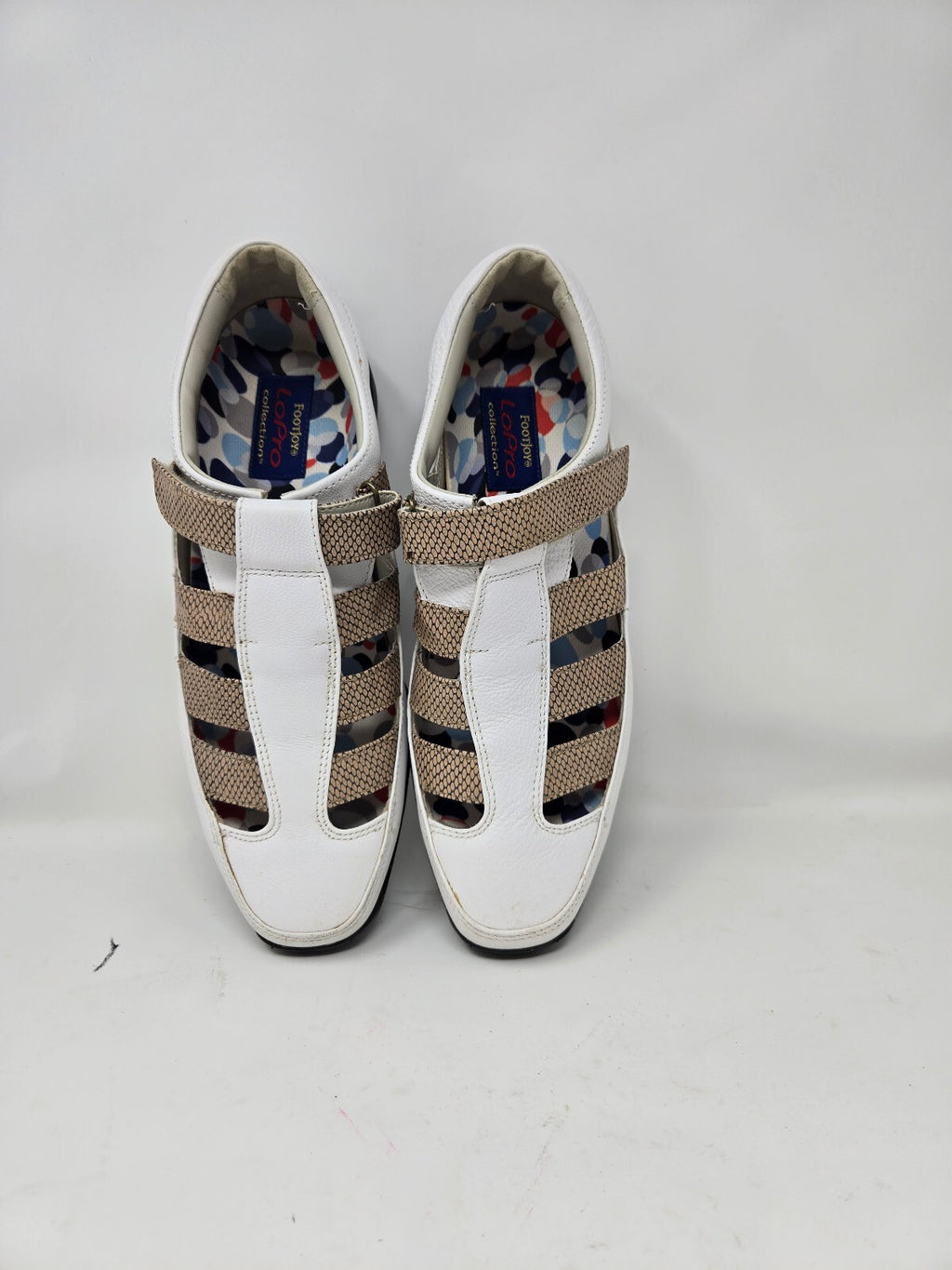 FootJoy LoPro Collection White and Tan Golf Shoes Size 8.5 M
