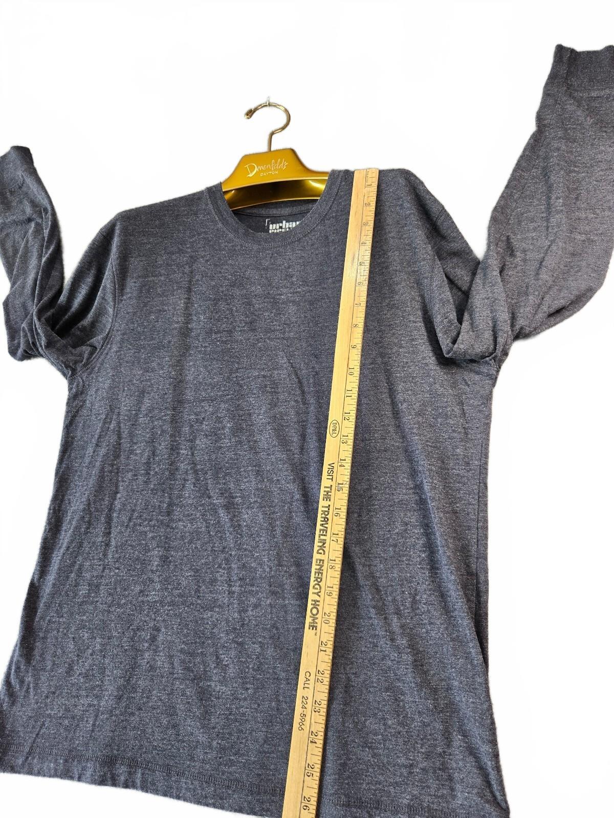 Urban Pipeline Men's Long Sleeve Crew Neck T-Shirt Gray Size L