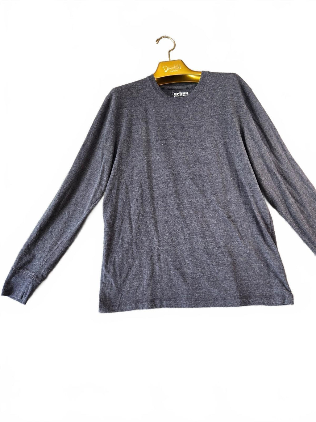 Urban Pipeline Men's Long Sleeve Crew Neck T-Shirt Gray Size L