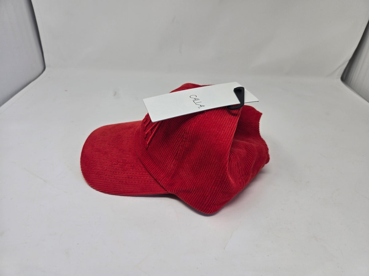 CALIA Red Corduroy women's Baseball Cap with Adjustable Strap