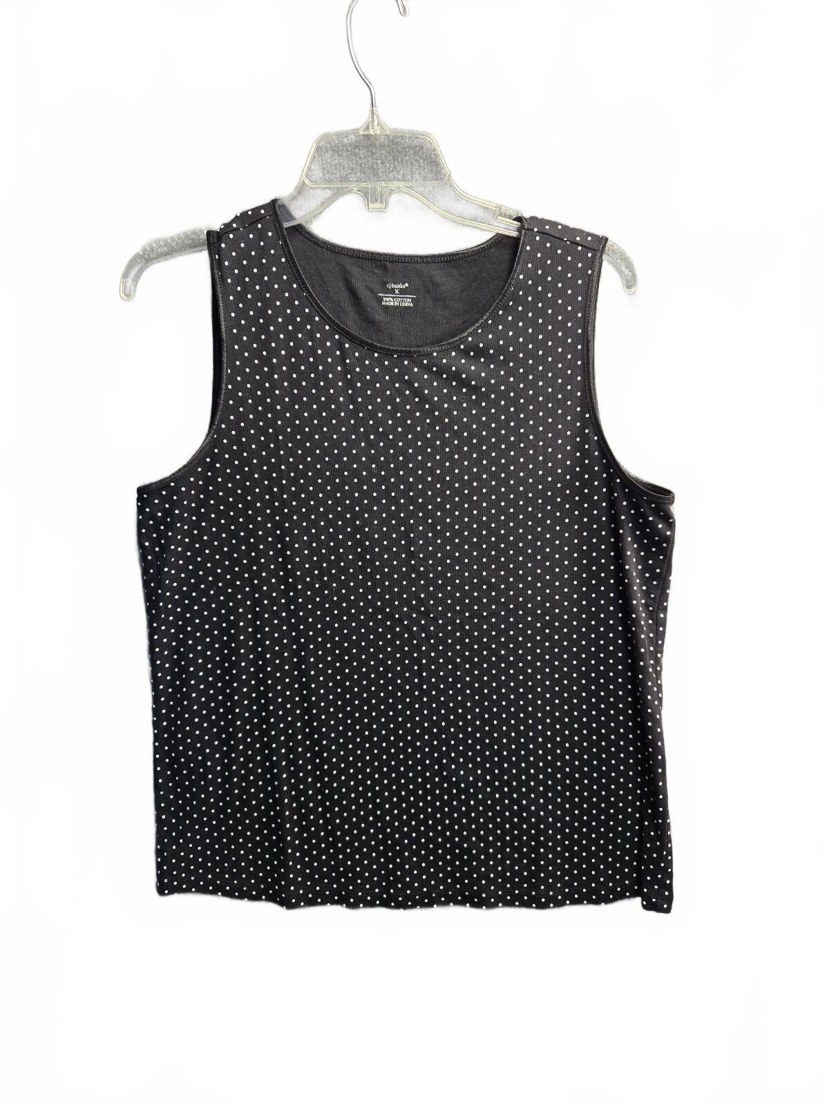 cj banks Black Polka Dot Sleeveless Cotton Top