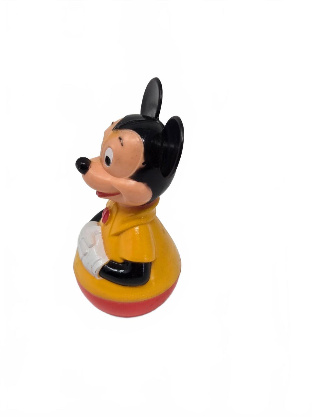 1975 Walt Disney Production Mickey Mouse Roly Poly Weeble Wobble Toy And Rattle