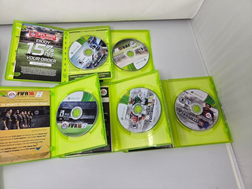 Xbox 360 Sports Game Lot of 5 - NCAA Football 13, Madden 16, FIFA 13, 15, 16
