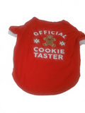 Red Dog Shirt with 'Official Cookie Taster' Print large