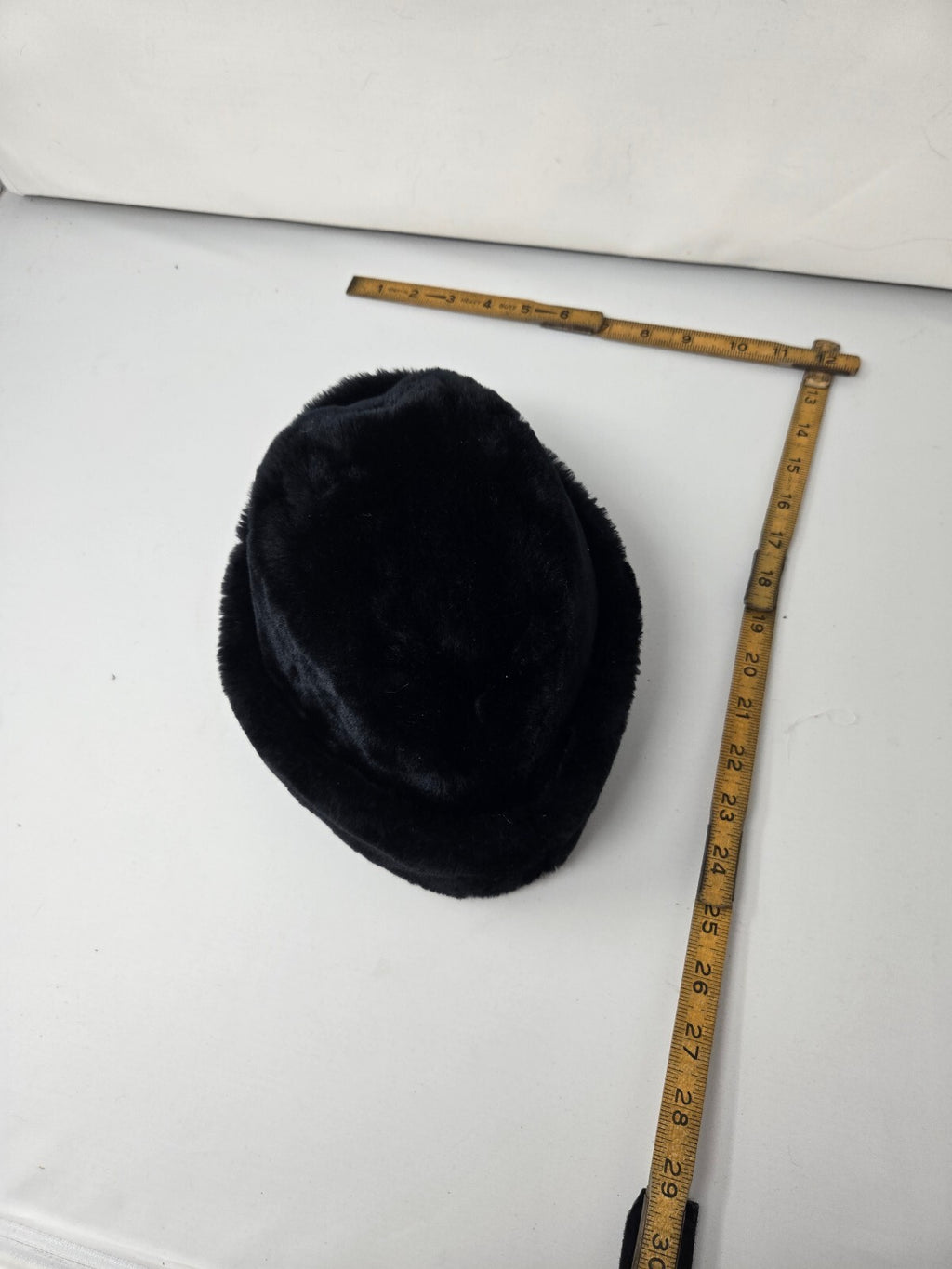 Vintage Black Faux Fur Cossack Hat Russian Ambassador Pillbox Winter Cap Medium