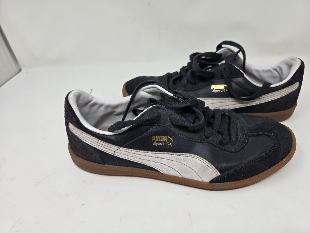 PUMA Super Liga OG Retro Black White Men's Size 8 Sneakers 356999-09 Excellent