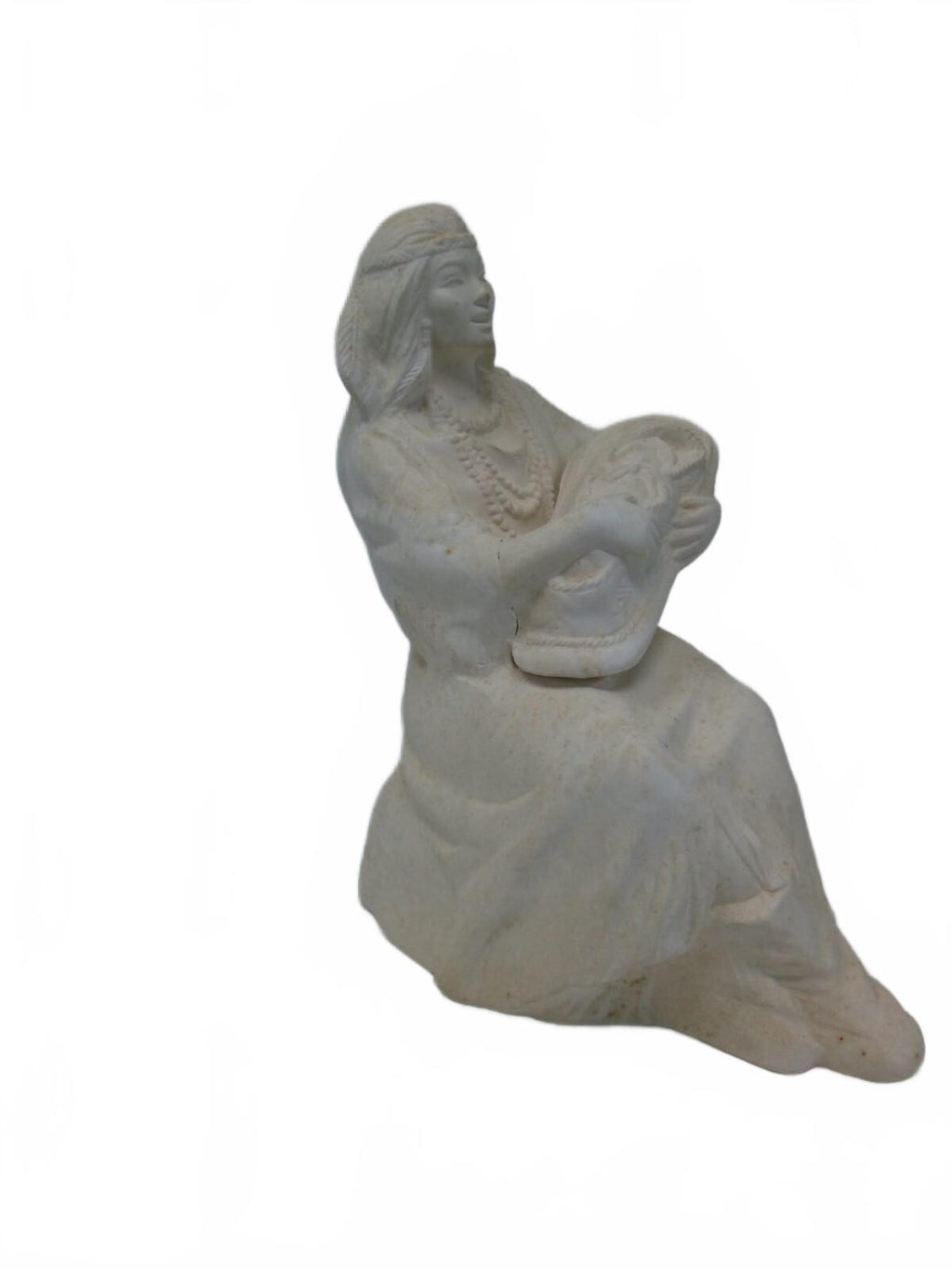 Vintage Atlantic Mold Native American Woman Bisque Figurine 10" Ready to Paint