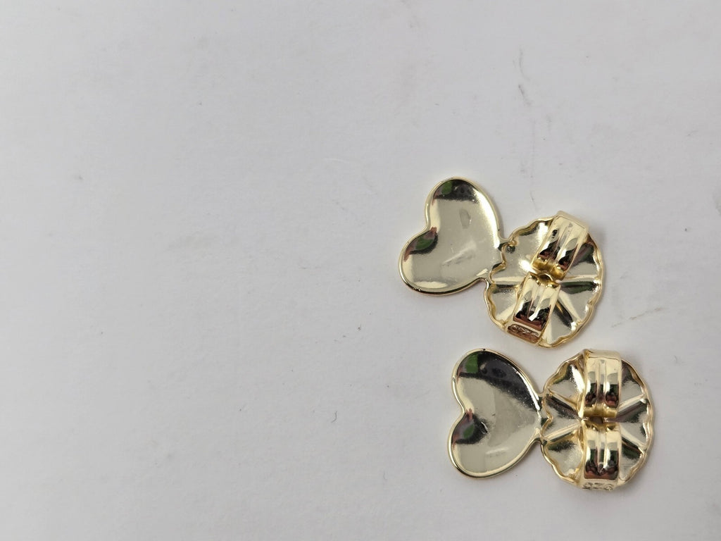 Vintage 14K Gold-Flashed Vermeil Sterling Silver Polished Heart Drop Post