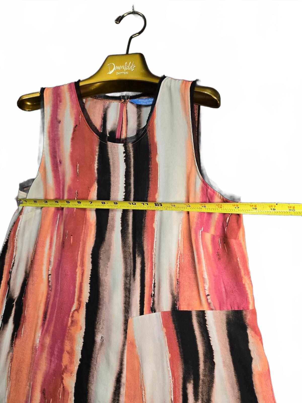 Simply Vera Vera Wang Sleeveless Striped Shift Dress Shirt, Size Medium