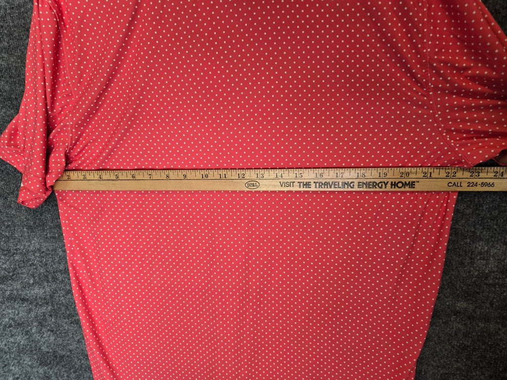 Graham Luxe 1764 Golf Men's Large Coral Pink Geo Square Dot Performance Polo