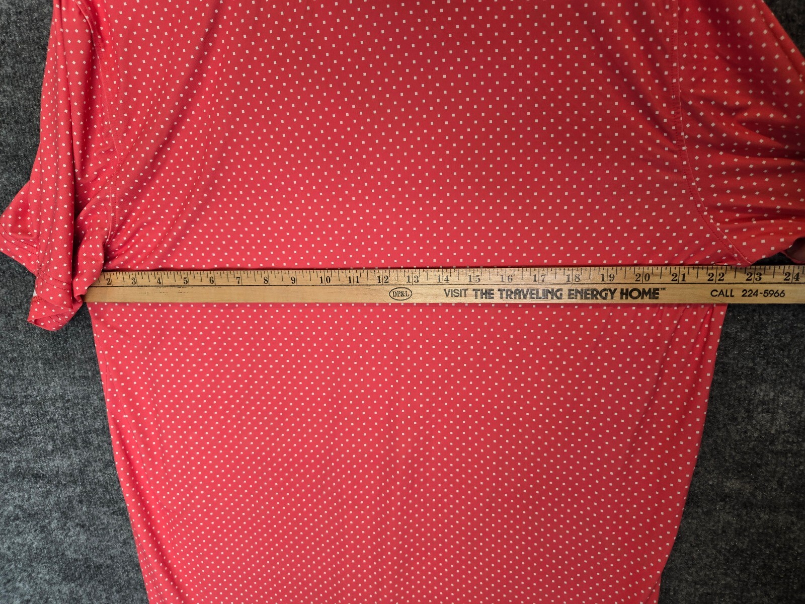 Graham Luxe 1764 Golf Men's Large Coral Pink Geo Square Dot Performance Polo