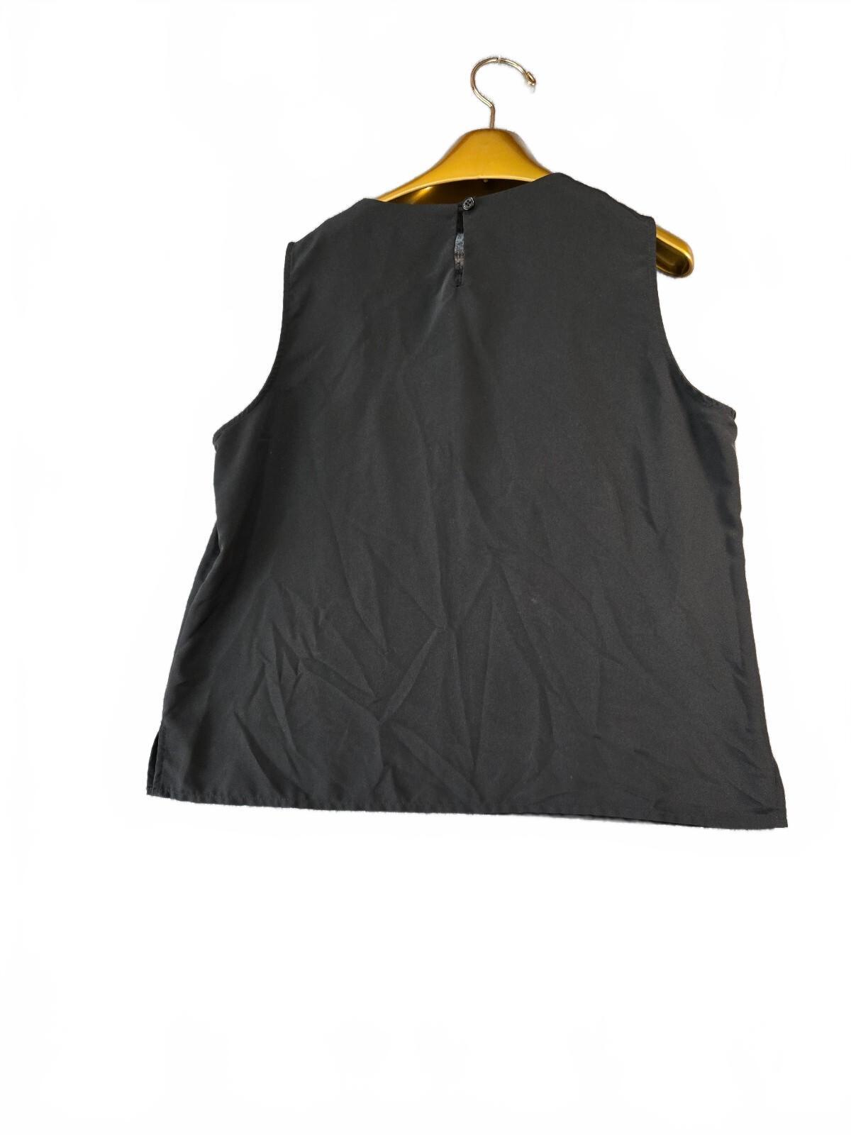 Notations Black Sleeveless Polyester Top Size Large