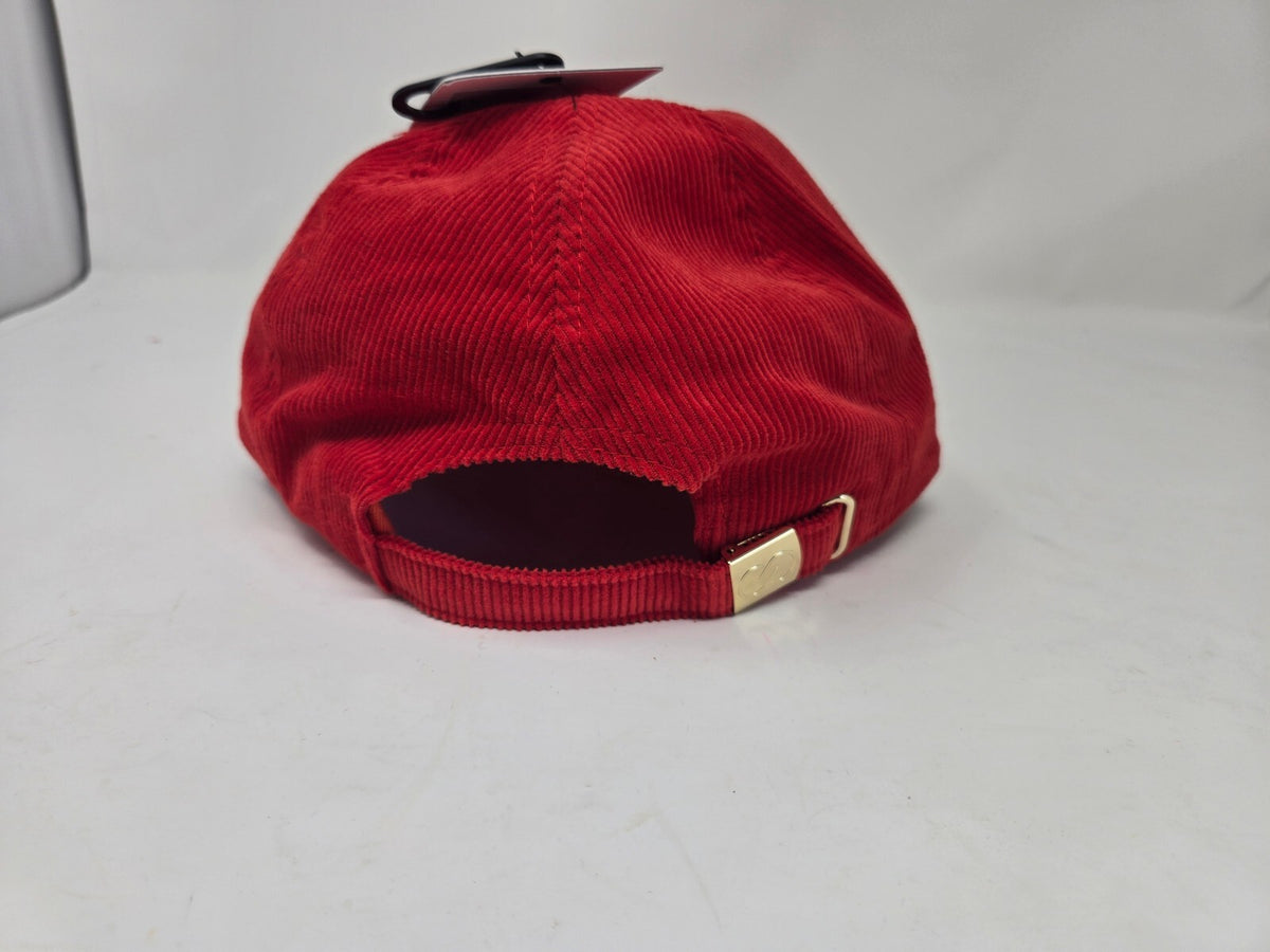 CALIA Red Corduroy women's Baseball Cap with Adjustable Strap