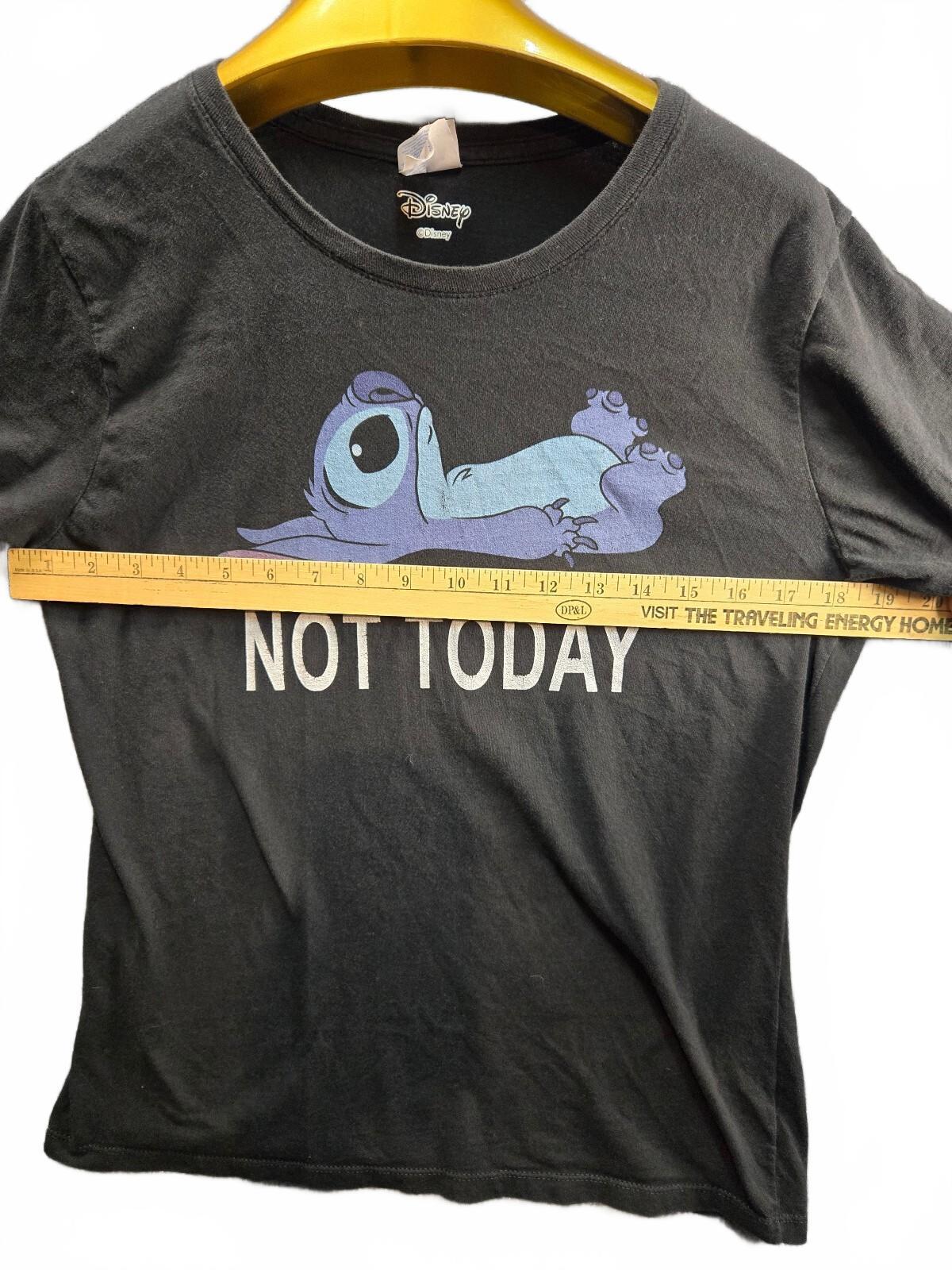 Official Disney Stitch Not Today Black Graphic T-Shirt Unisex Size [Insert Size]
