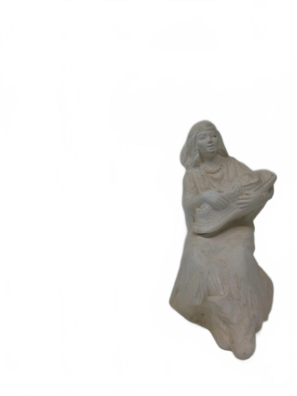 Vintage Atlantic Mold Native American Woman Bisque Figurine 10" Ready to Paint