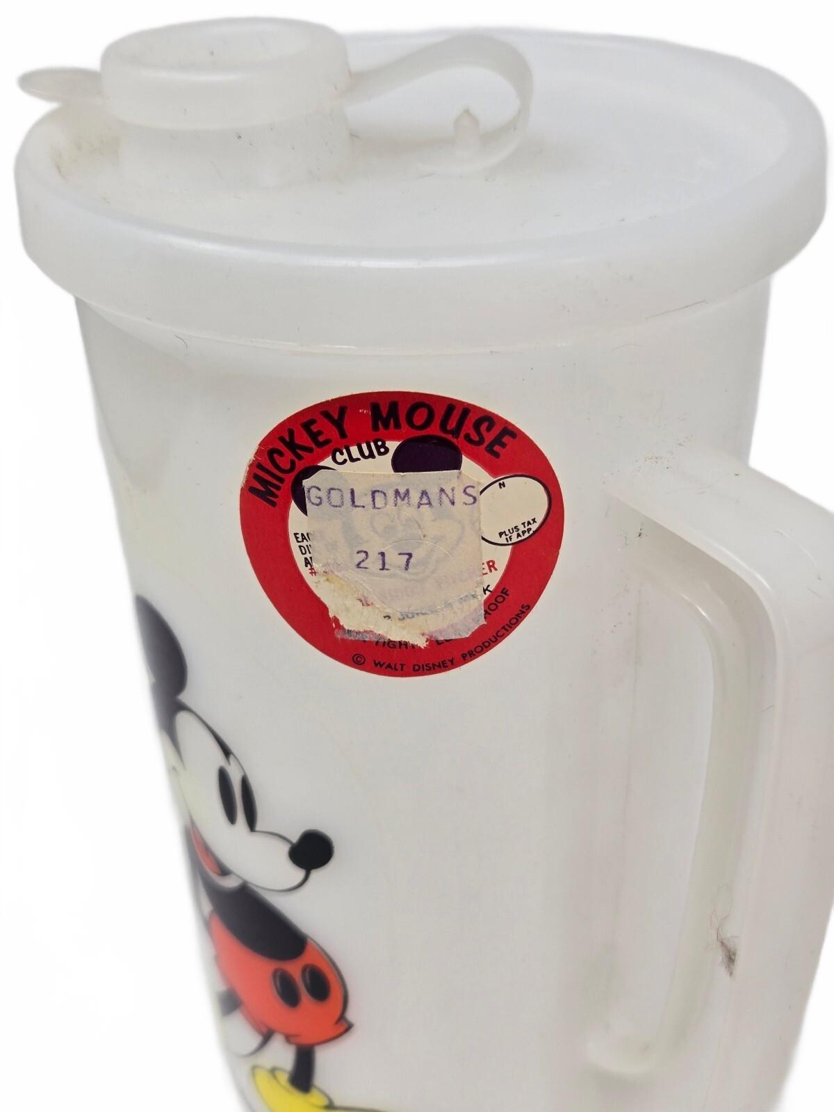 Vintage 1960s Eagle Seal Plastic Drinkware featuring Mickey Mouse