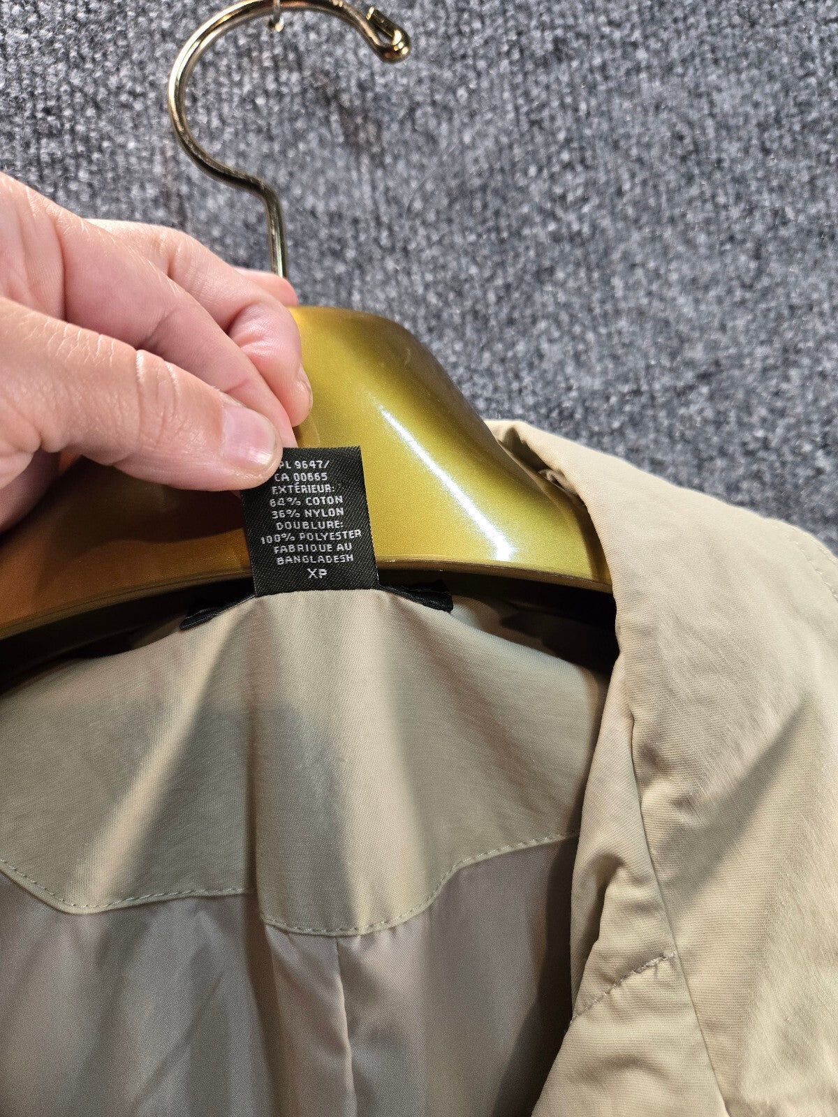 Eddie Bauer Women's Tan Trench Coat Mac Jacket Light Tan Size XS Cotton Blend