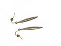 Vintage Silver-Tone Sleek Tapered Stiletto Raindrop Dangle Kidney Wire Earrings