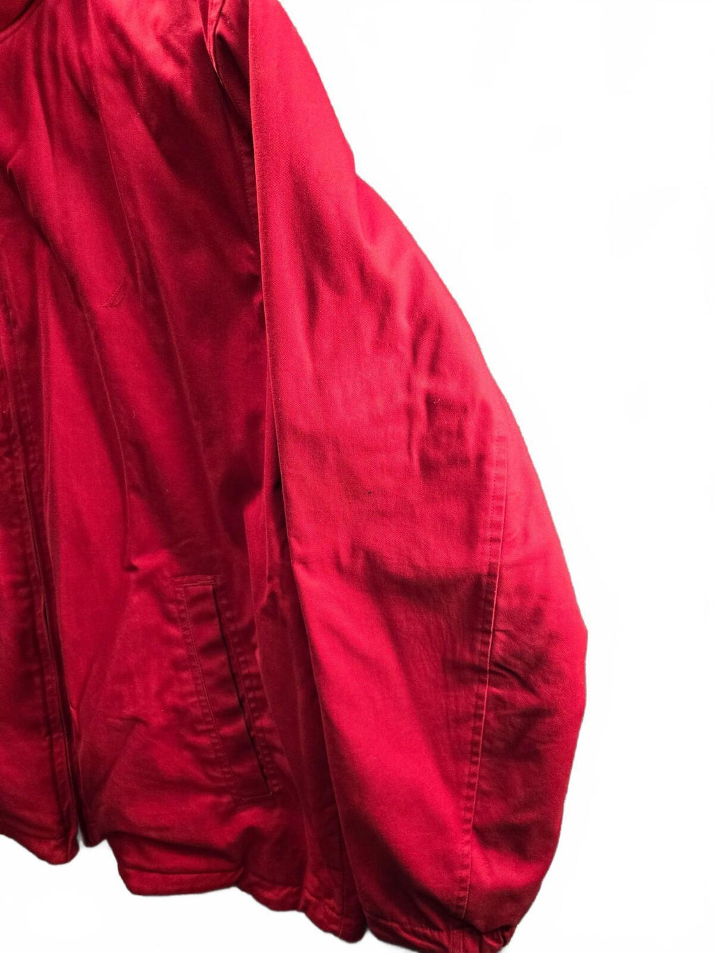Nautica Red Full-Zip Casual Jacket with Stand Collar