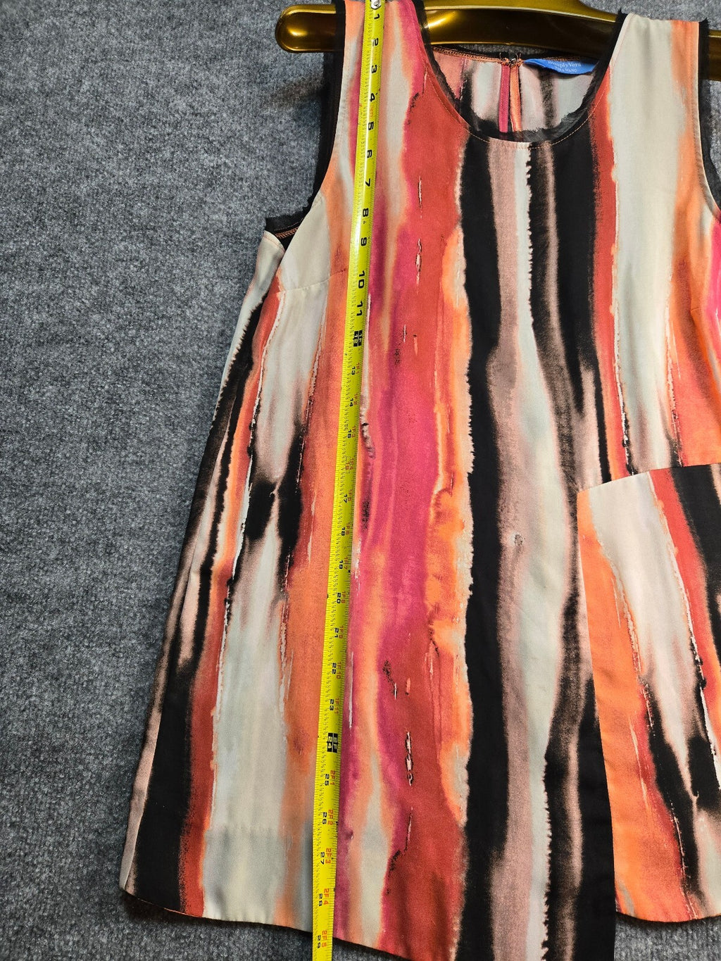 Simply Vera Vera Wang Sleeveless Striped Shift Dress Shirt, Size Medium