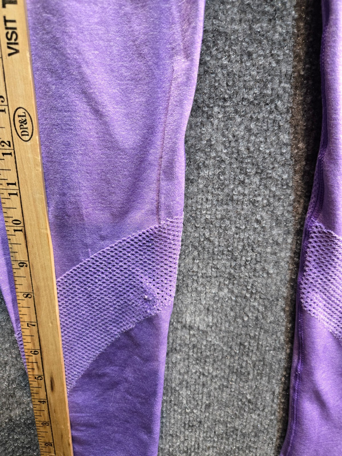 Purple High Waist Leggings with Mesh Detail