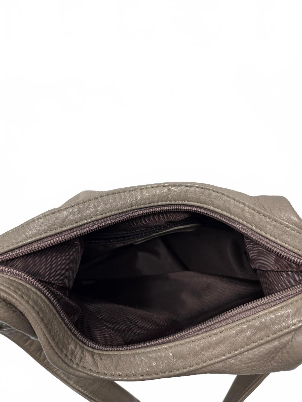 Vintage Tignanello Taupe Gray Slouchy Pebbled Leather Hobo Shoulder Bag