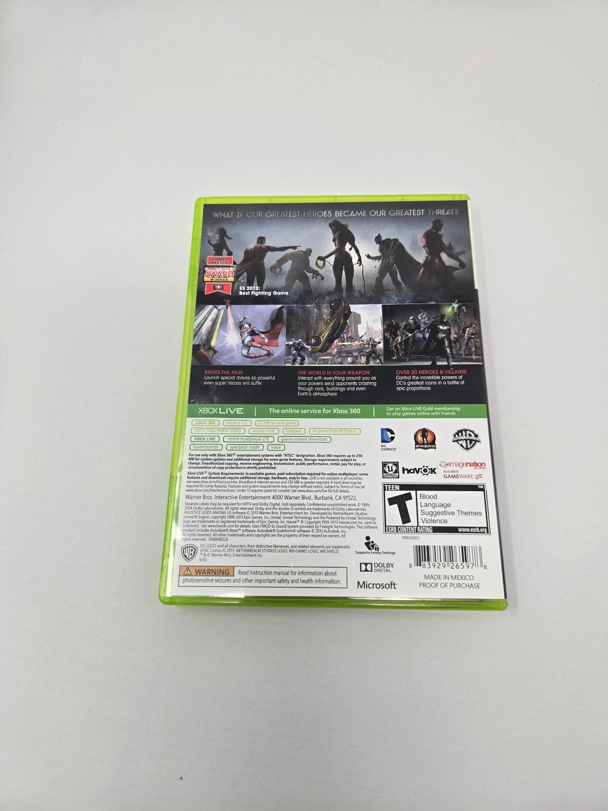 Injustice: Gods Among Us (Xbox 360, 2013) Standard Edition CIB