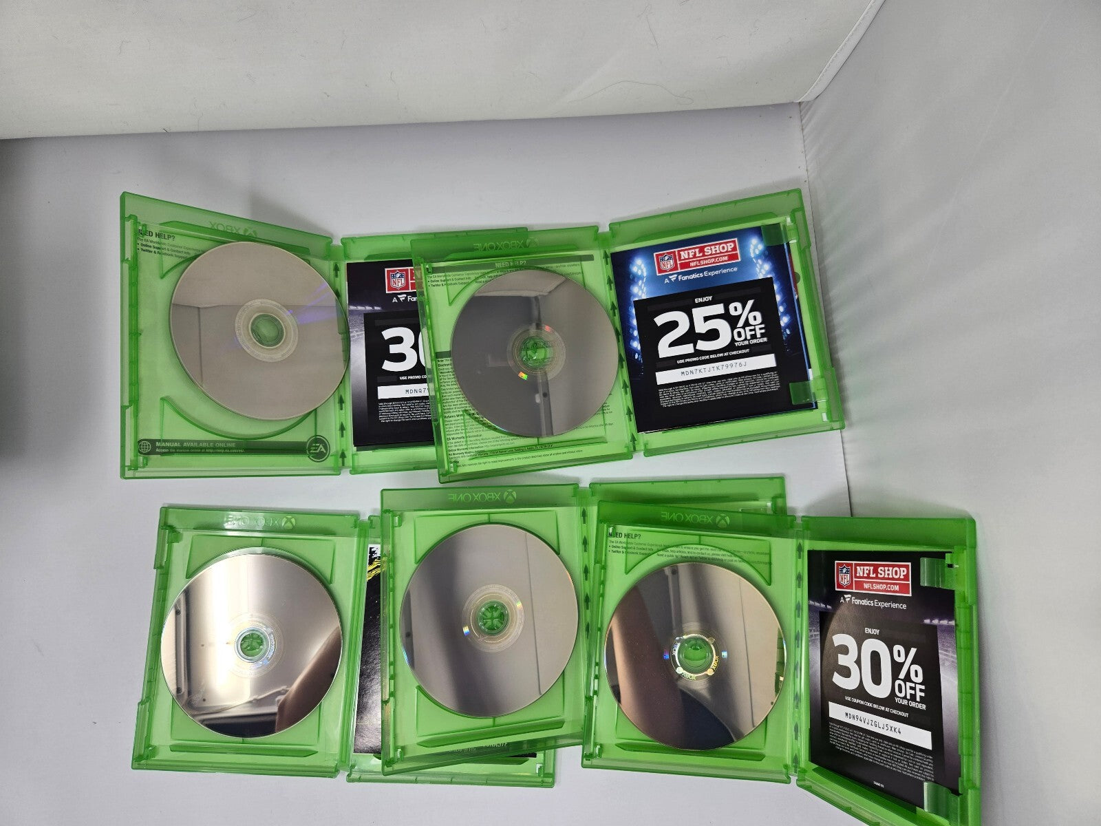Xbox One Sports Game Lot of 5 - Madden 20, 21, 22, NBA 2K21, FIFA 20