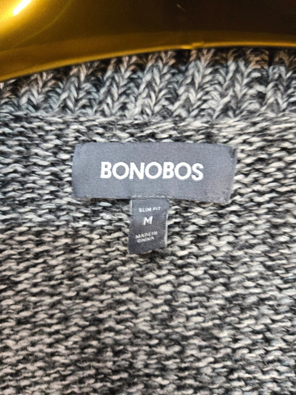 Bonobos Men's Slim Fit Gray Marled Shawl Collar Cardigan Sweater Size Medium