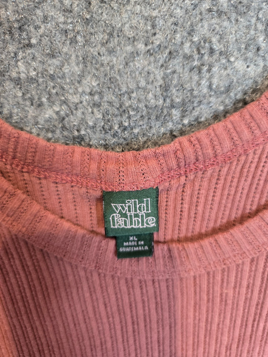 Rust Pink Ribbed Tank Top