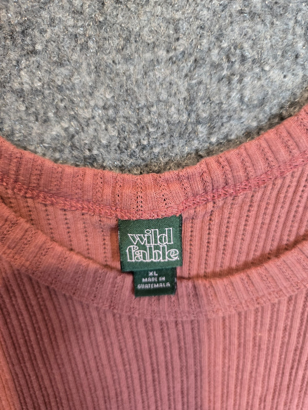 Rust Pink Ribbed Tank Top