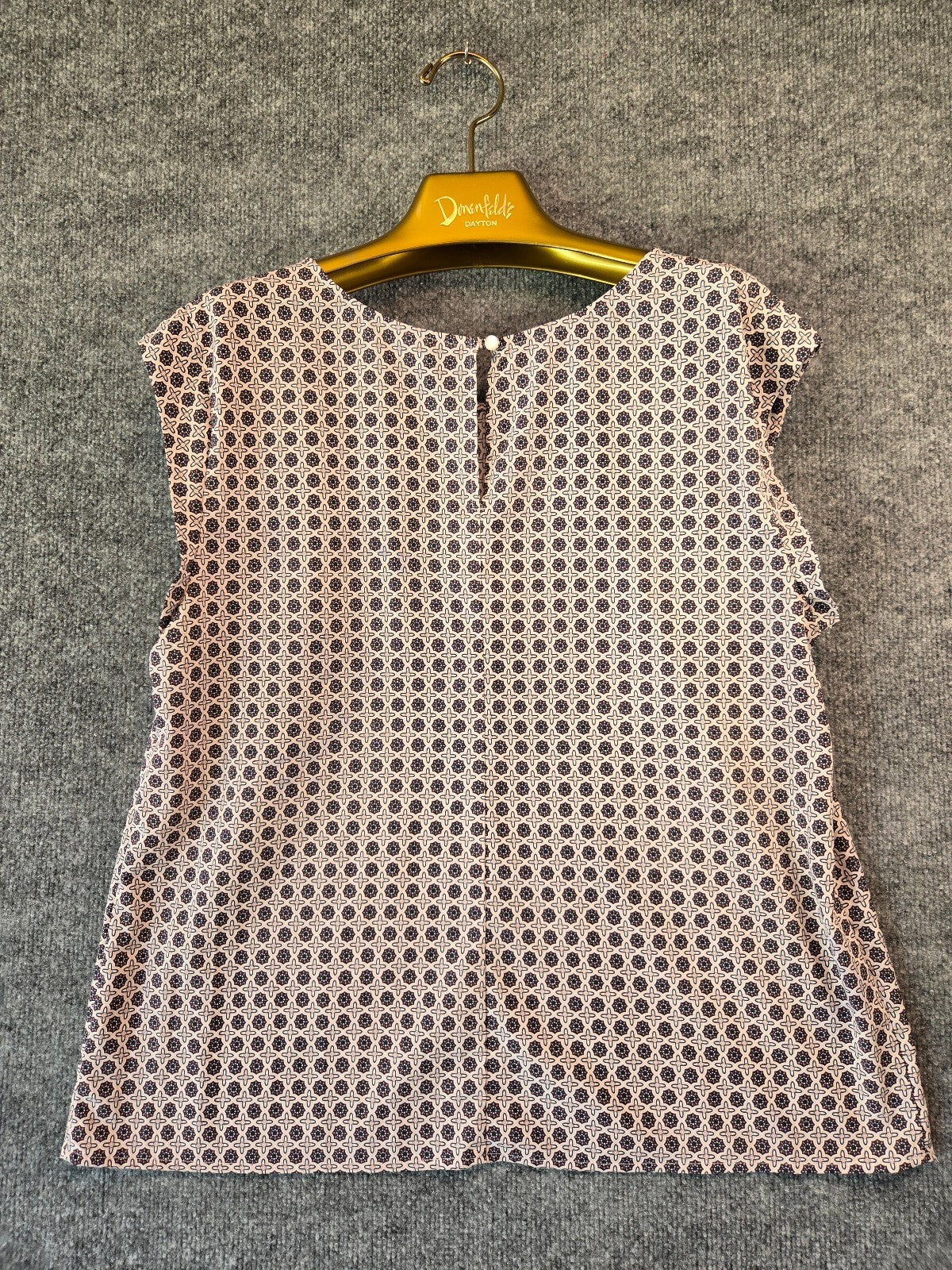 Merona Geometric Medallion Blouse Shell Top Pink Navy Sleeveless Plus Size XXL