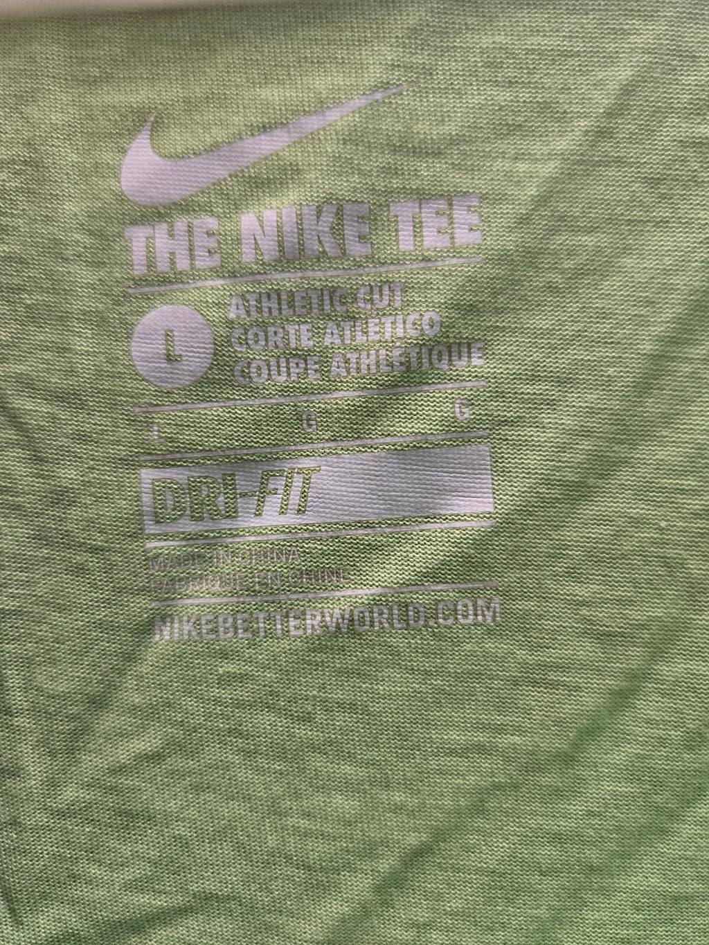 Nike Dri-FIT 'Run Don't Hide' Athletic T-Shirt Large Green