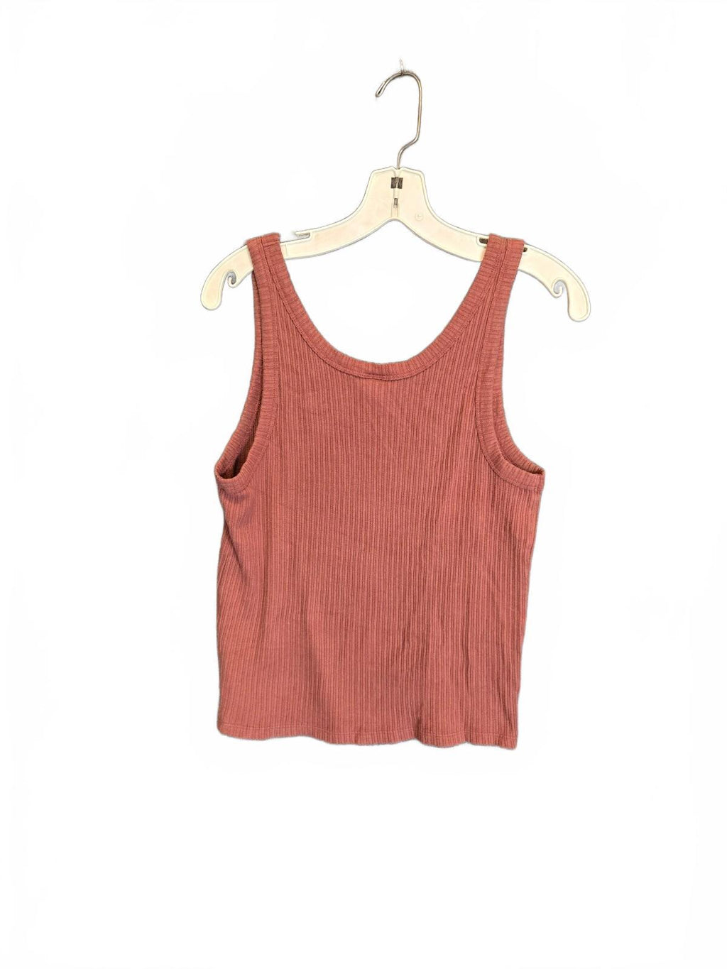 Rust Pink Ribbed Tank Top