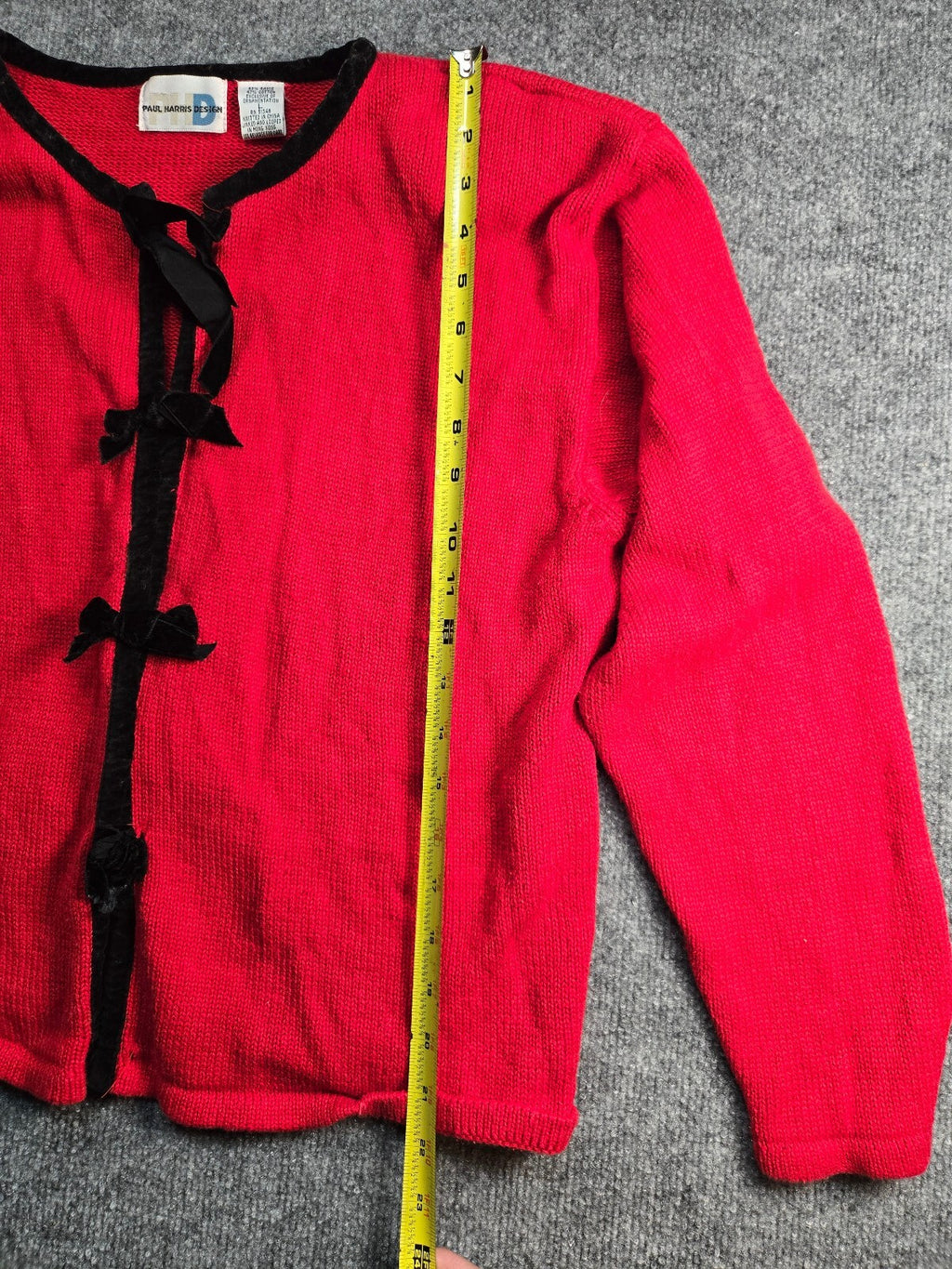 Vintage Paul Harris Design Red Ramie Cotton Knit Sweater Women's Large