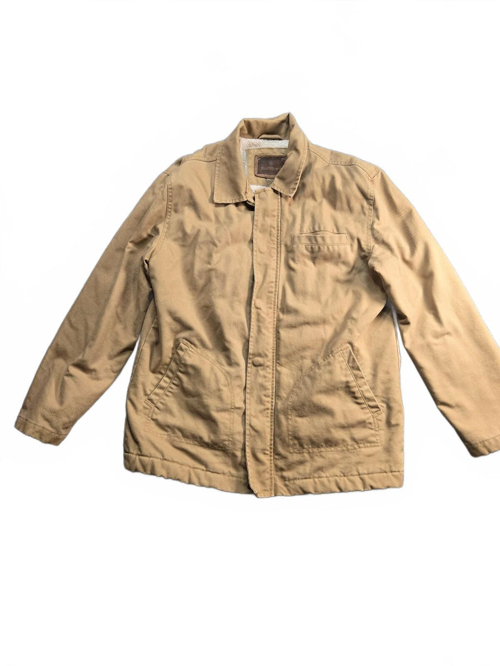 Ruff Hewn Men's Tan Cotton Sherpa Lined Jacket Size M