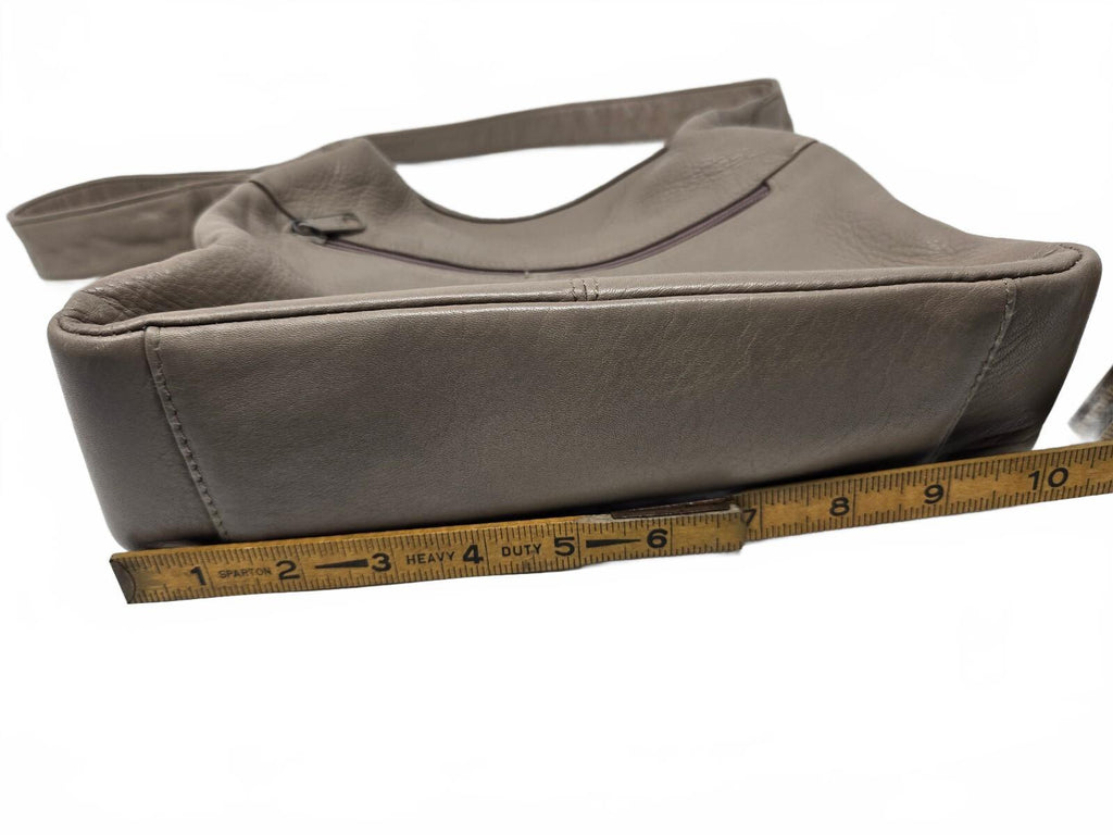 Vintage Tignanello Taupe Gray Slouchy Pebbled Leather Hobo Shoulder Bag