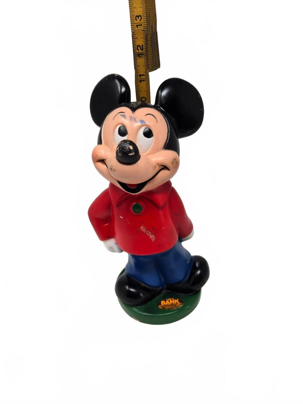 Vintage 1970s Mickey Mouse Plastic Coin Piggy Bank Play Pal Plastic Disney 11"