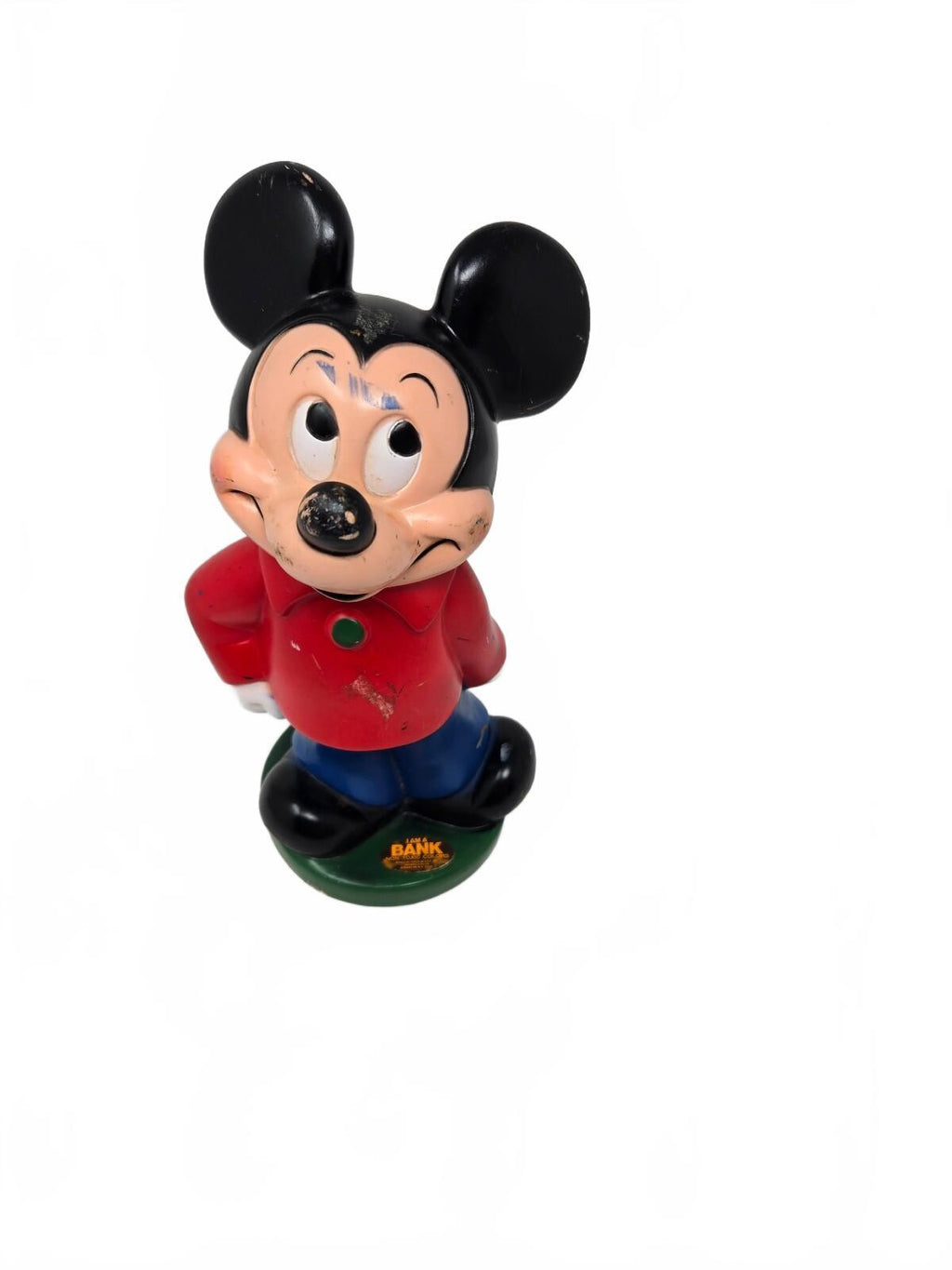 Vintage 1970s Mickey Mouse Plastic Coin Piggy Bank Play Pal Plastic Disney 11"